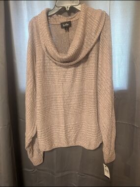 by & by Taupe Cowl Neck Knit Sweater